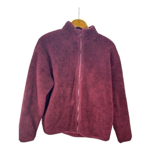 PINK Victoria's Secret Jackets & Blazers - Pink Victoria’s Secret Fleece Zip Up Sweatshirt Cozy jacket Burgundy Size Small
